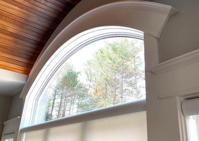interior of cottage arched window painted