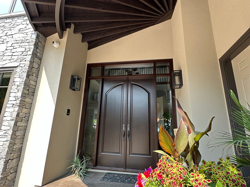All Scope new front door with wood ceiling All Scope new front door with wood ceiling